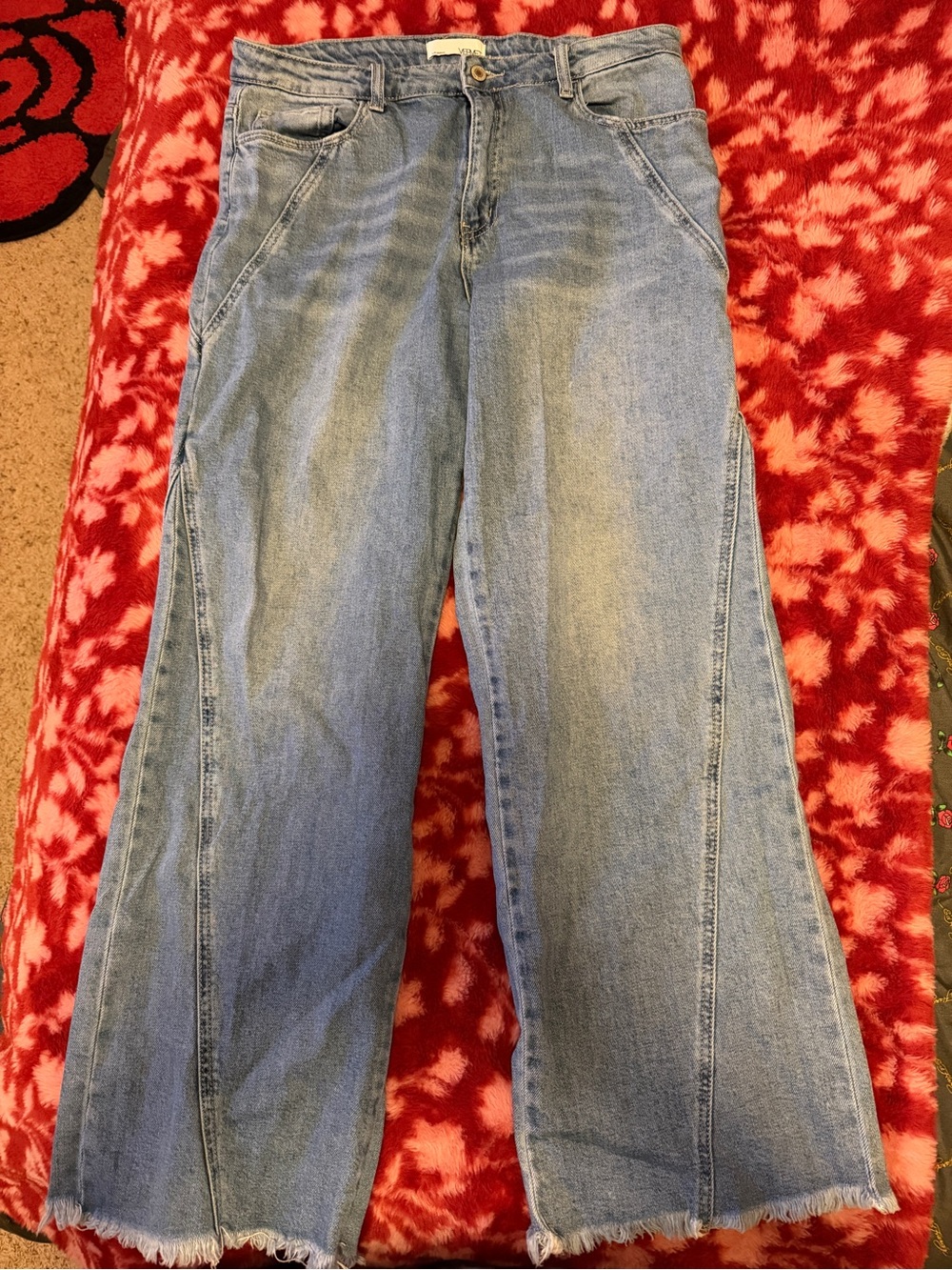 Women's vervet Light Blue Wide-Leg Jeans